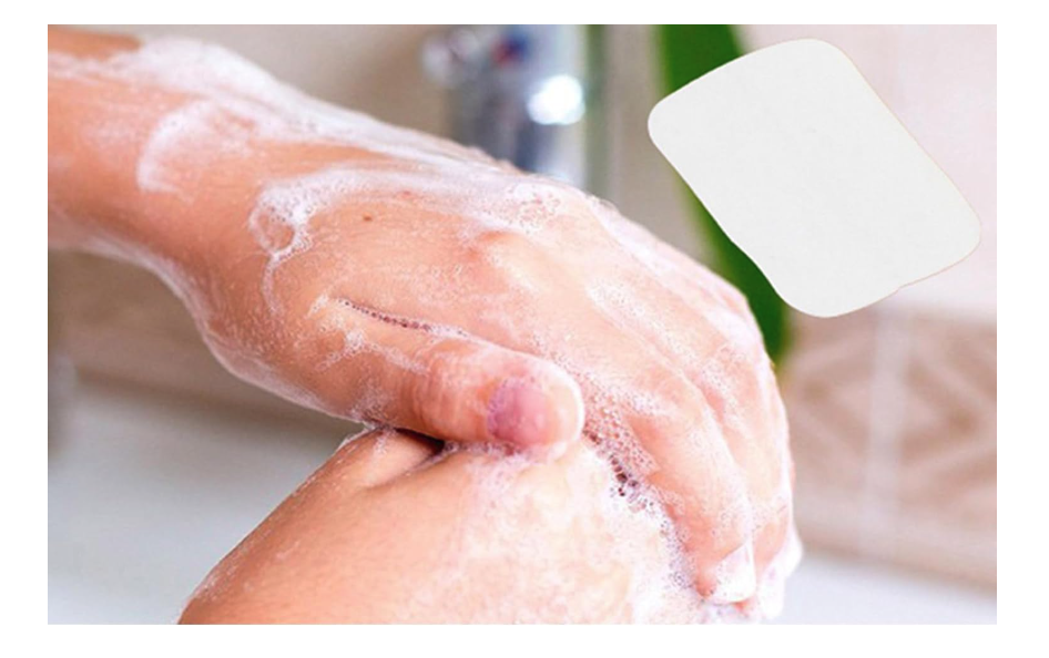 Jabón desinfectante en hojas