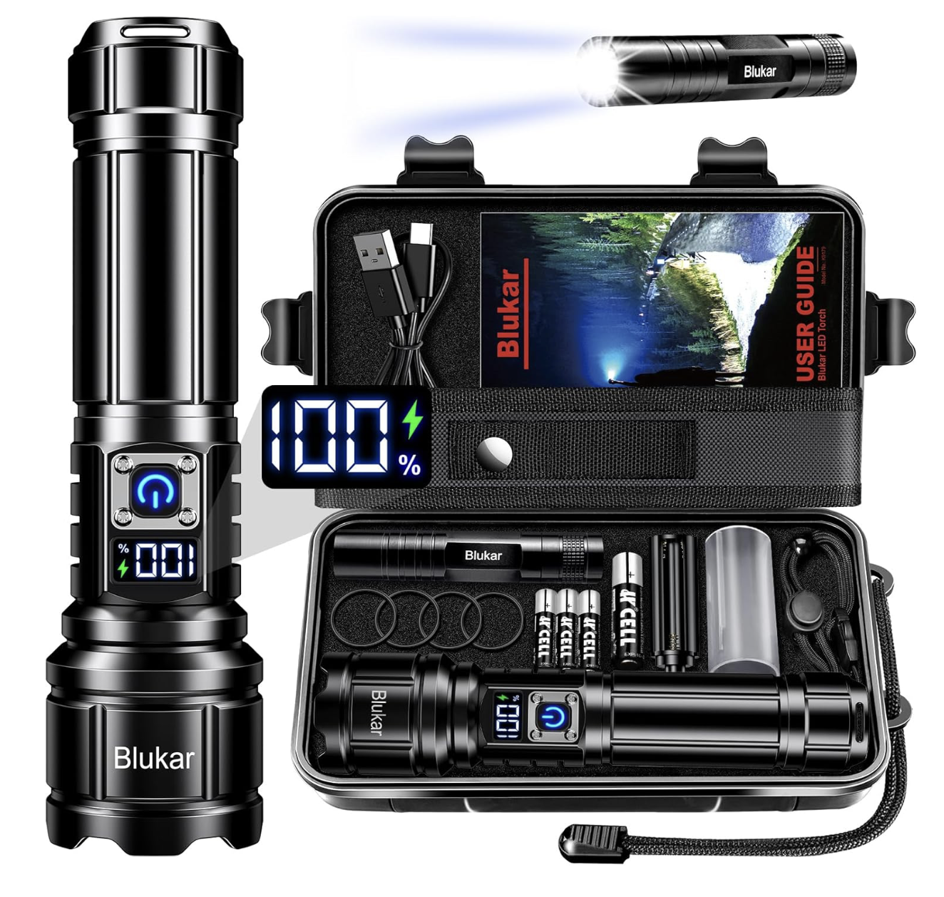 Linterna recargable impermeable