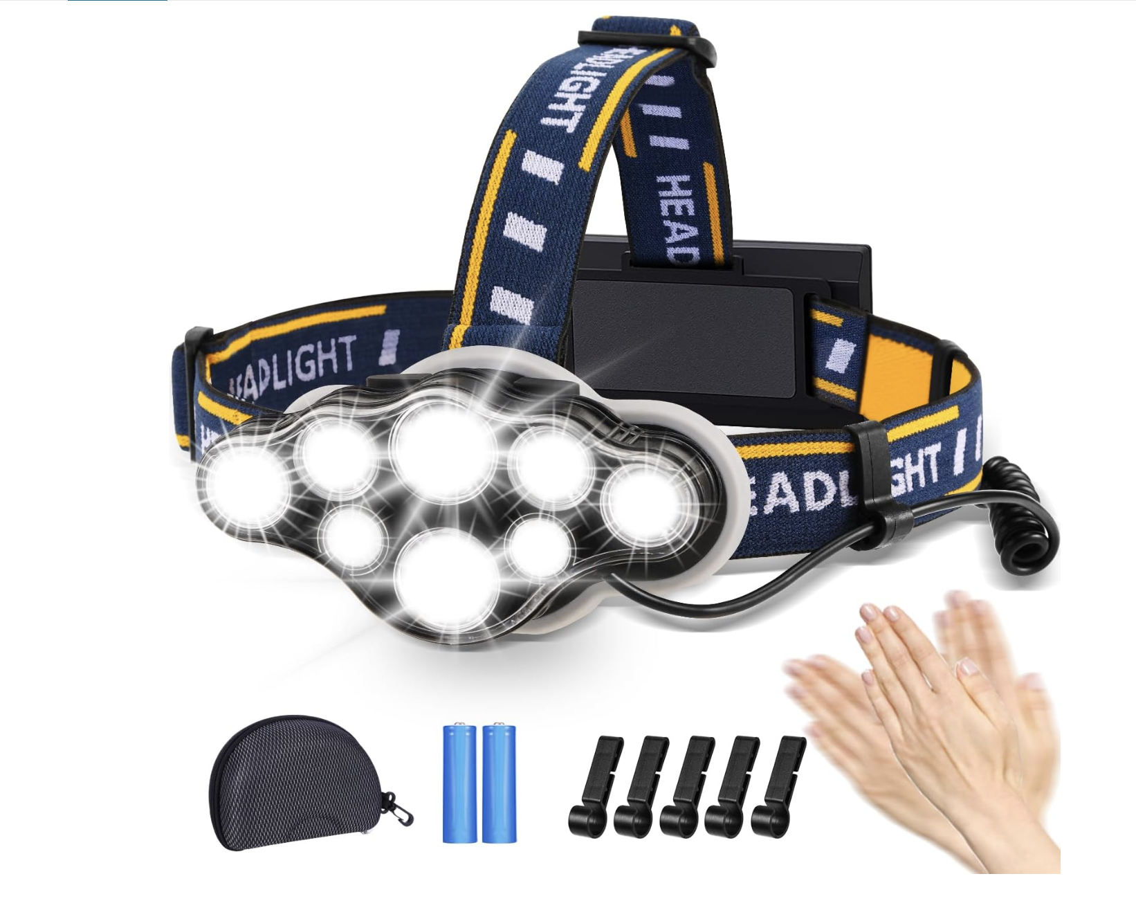 Linterna frontal LED recargable