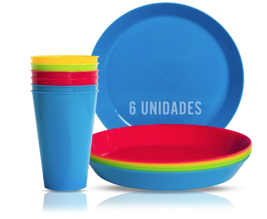Platos y vasos reutilizables camping